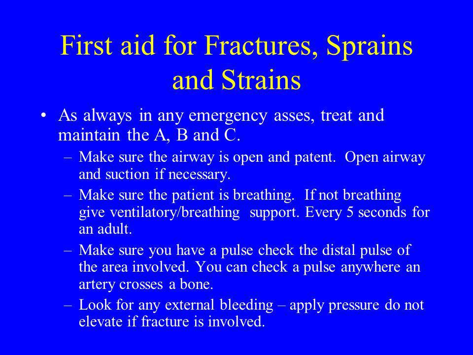 First aid for strains deals